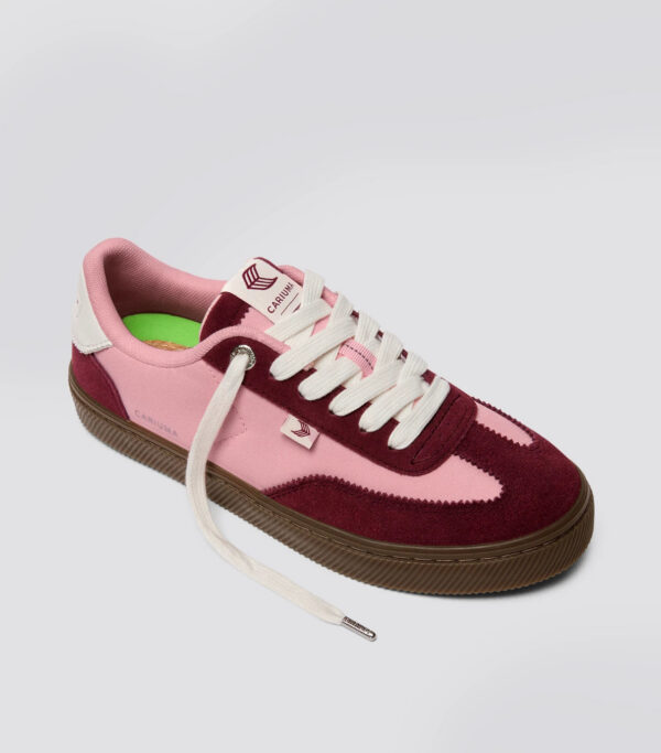 TOCA Teak Bright Rose Nylon Cabernet Red Suede Sneaker - Image 2