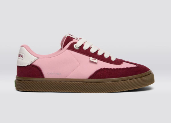 TOCA Teak Bright Rose Nylon Cabernet Red Suede Sneaker - Image 3