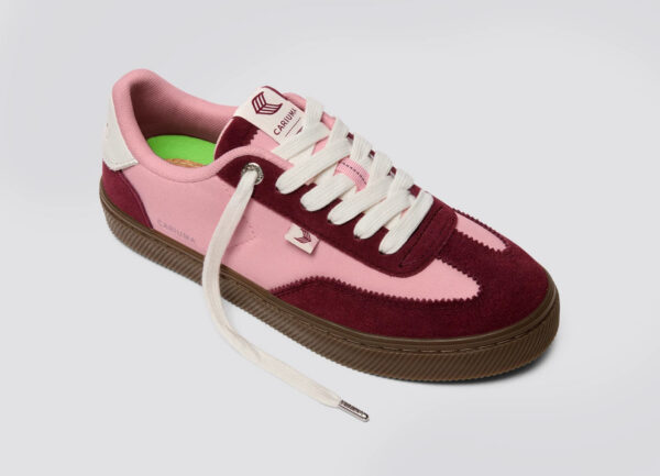 TOCA Teak Bright Rose Nylon Cabernet Red Suede Sneaker - Image 4