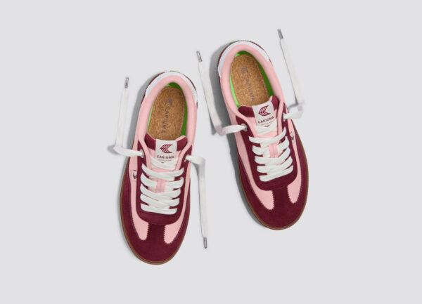 TOCA Teak Bright Rose Nylon Cabernet Red Suede Sneaker - Image 7