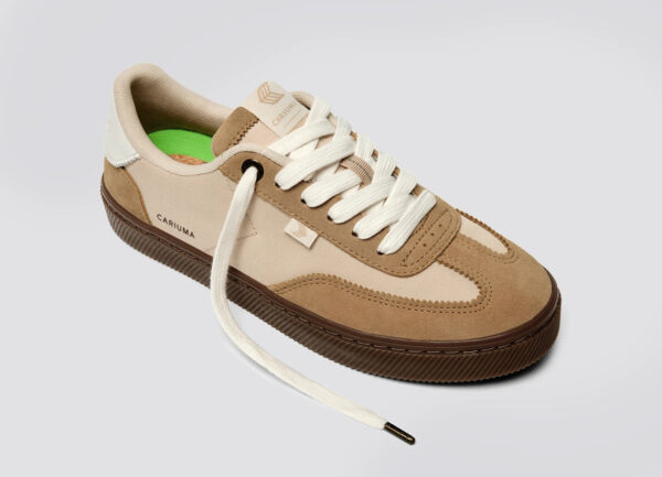 TOCA Teak Light Cream Nylon Latte Suede Sneaker - Image 4