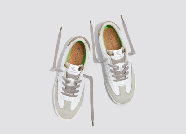 TOCA White Premium Leather Vintage White Suede Metallic Gold Sneaker - Image 9