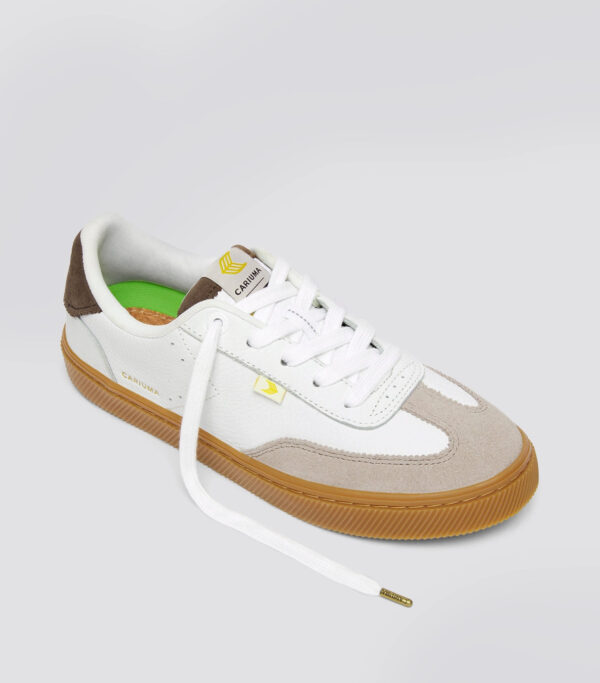 TOCA Gum White Premium Leather Plaza Taupe Suede Dark Khaki Sneaker - Image 2
