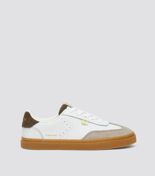 TOCA Gum White Premium Leather Plaza Taupe Suede Dark Khaki Sneaker