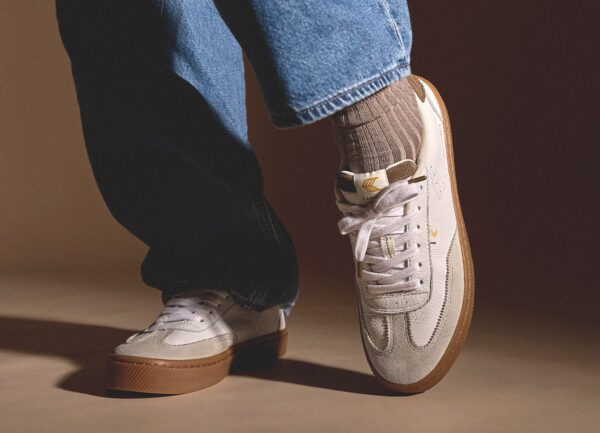 TOCA Gum White Premium Leather Plaza Taupe Suede Dark Khaki Sneaker - Image 4