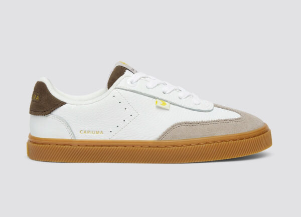 TOCA Gum White Premium Leather Plaza Taupe Suede Dark Khaki Sneaker - Image 3