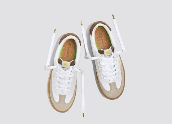 TOCA Gum White Premium Leather Plaza Taupe Suede Dark Khaki Sneaker - Image 10