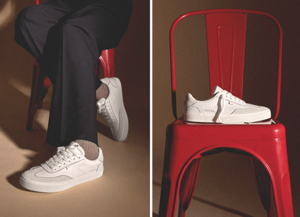TOCA White Premium Leather Vintage White Suede Metallic Gold Sneaker - Image 4